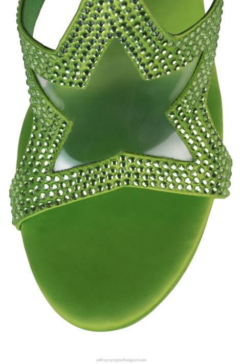 vrouwen Jeffrey Campbell fameaholic groen satijn groen V2LZ1034 platform sandaal