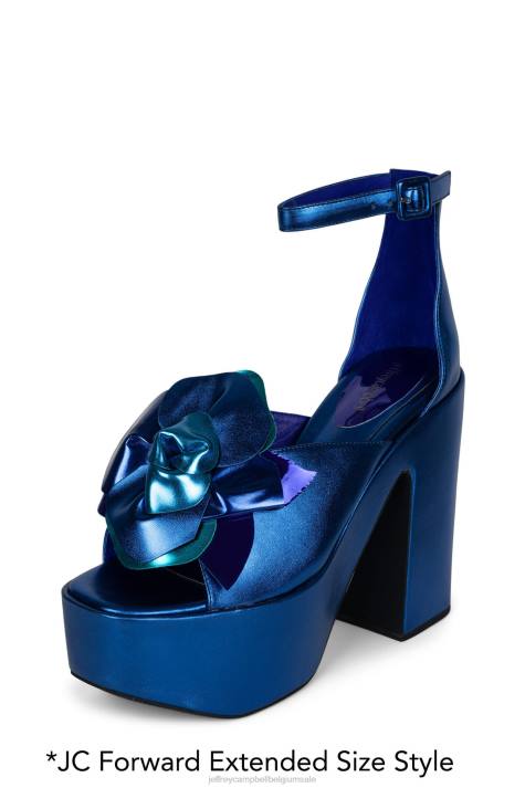 vrouwen Jeffrey Campbell fataal blauwe metallic combinatie V2LZ1205 platform sandaal