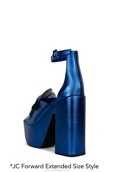 vrouwen Jeffrey Campbell fataal blauwe metallic combinatie V2LZ1205 platform sandaal
