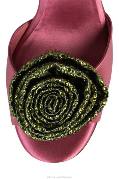 vrouwen Jeffrey Campbell fresia bruin roze satijn V2LZ1024 platform sandaal