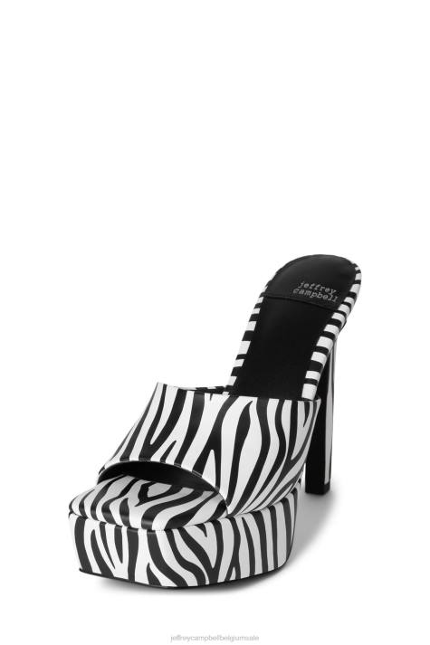 vrouwen Jeffrey Campbell gaan-glam zwart witte zebra V2LZ945 platform sandaal