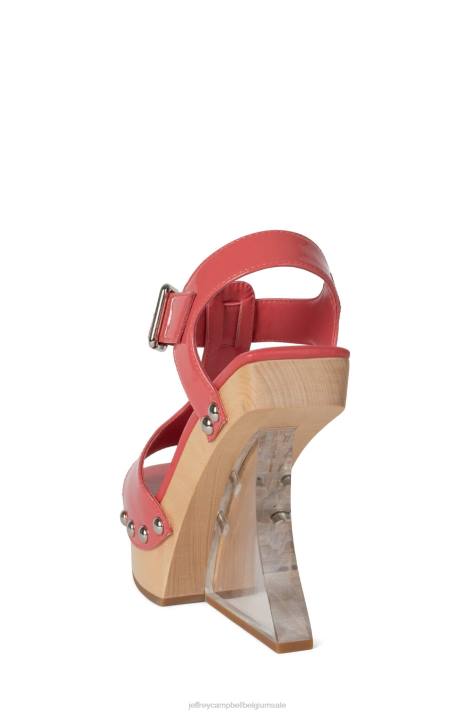 vrouwen Jeffrey Campbell gallerij donkerroze lakzilver V2LZ943 platform sandaal