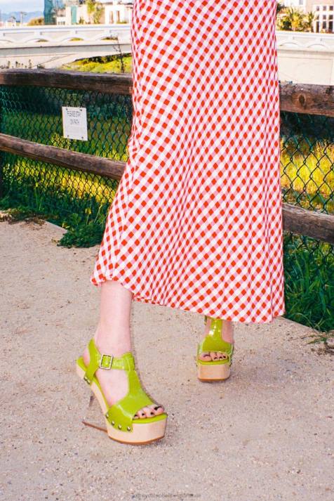 vrouwen Jeffrey Campbell gallerij groen lakzilver V2LZ944 platform sandaal