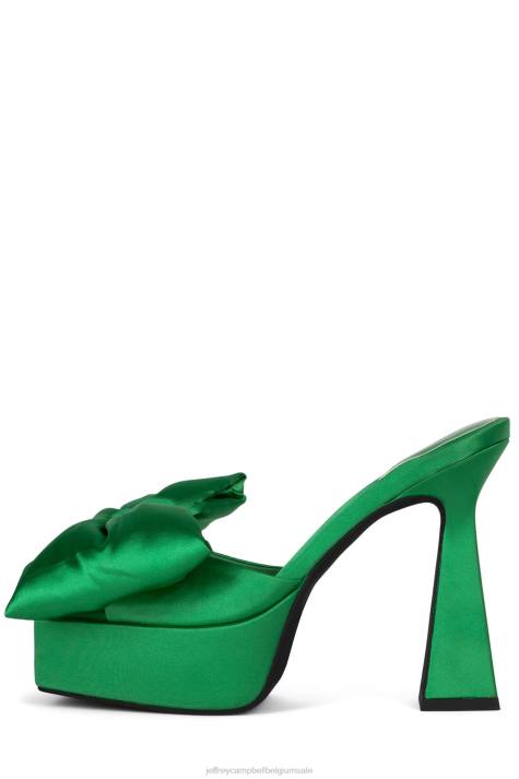 vrouwen Jeffrey Campbell gazenia groen satijn V2LZ1000 platform sandaal