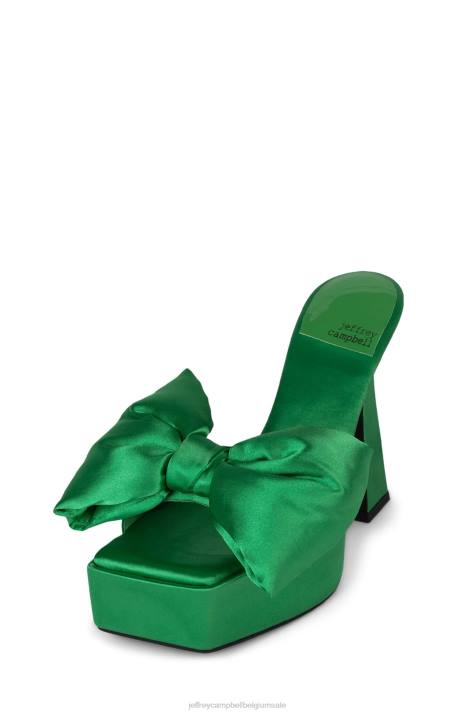 vrouwen Jeffrey Campbell gazenia groen satijn V2LZ1000 platform sandaal