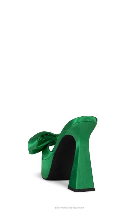 vrouwen Jeffrey Campbell gazenia groen satijn V2LZ1000 platform sandaal