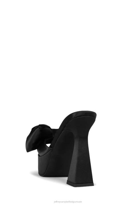 vrouwen Jeffrey Campbell gazenia zwart satijn V2LZ1001 platform sandaal