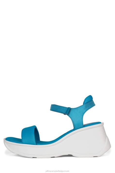 vrouwen Jeffrey Campbell gefocust blauw wit combi V2LZ42 platform sandaal