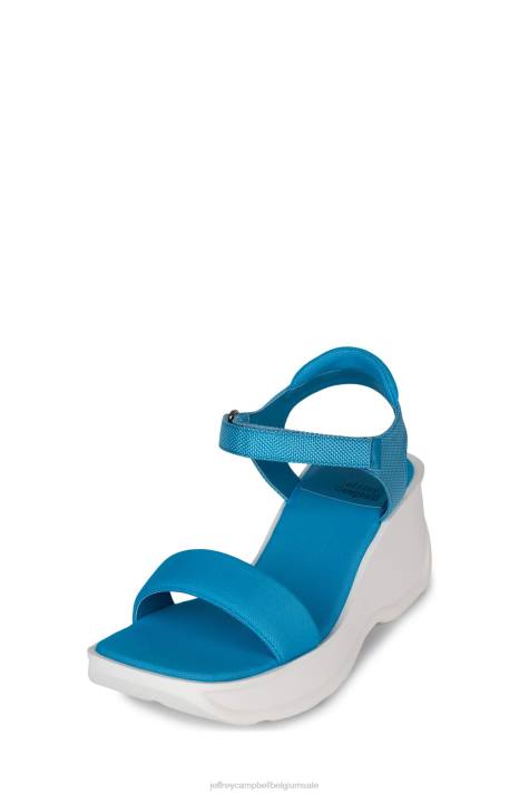 vrouwen Jeffrey Campbell gefocust blauw wit combi V2LZ42 platform sandaal