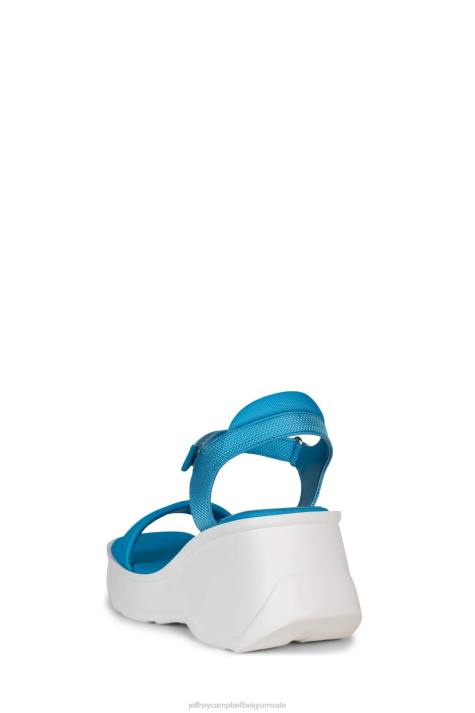 vrouwen Jeffrey Campbell gefocust blauw wit combi V2LZ42 platform sandaal