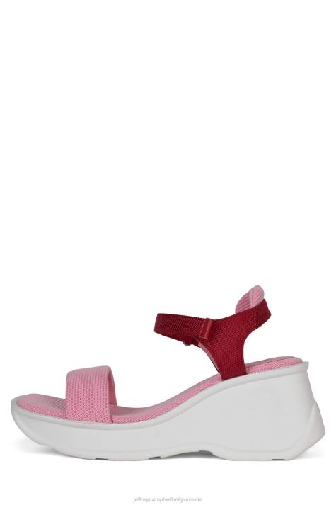 vrouwen Jeffrey Campbell gefocust roze rode combi V2LZ44 platform sandaal
