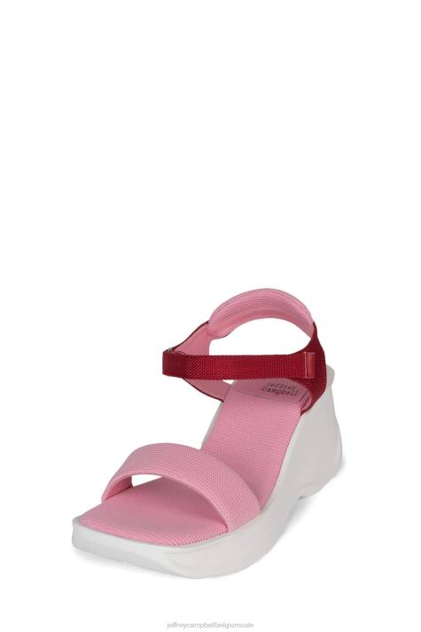 vrouwen Jeffrey Campbell gefocust roze rode combi V2LZ44 platform sandaal