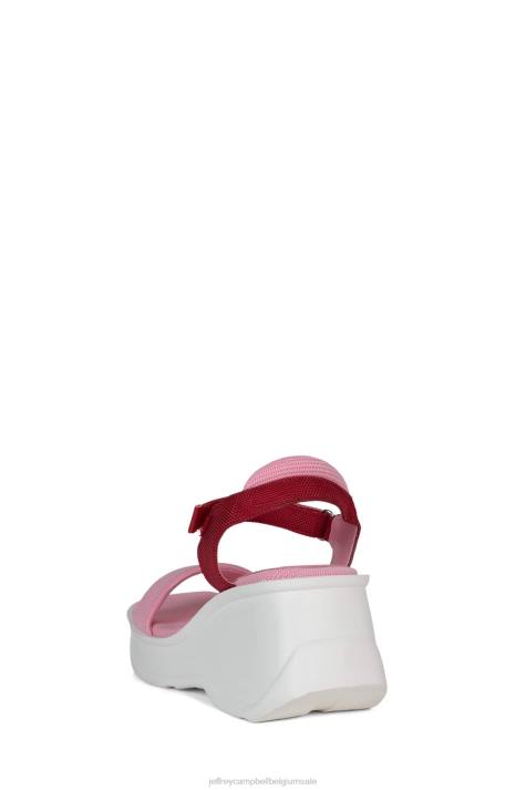 vrouwen Jeffrey Campbell gefocust roze rode combi V2LZ44 platform sandaal