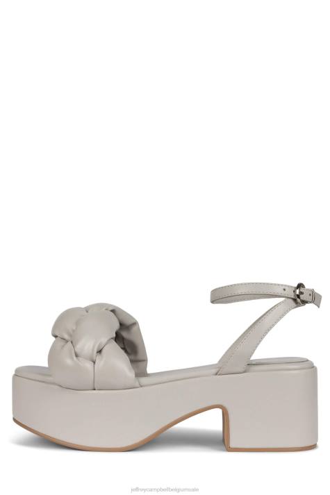 vrouwen Jeffrey Campbell gevlochten lichtgrijs V2LZ1197 platform sandaal
