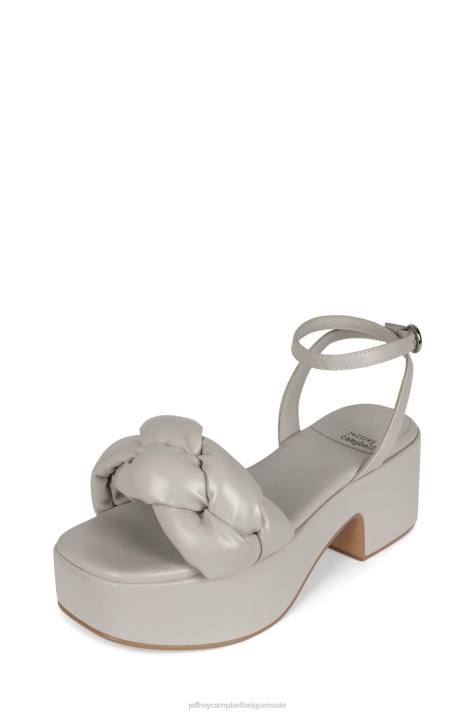 vrouwen Jeffrey Campbell gevlochten lichtgrijs V2LZ1197 platform sandaal
