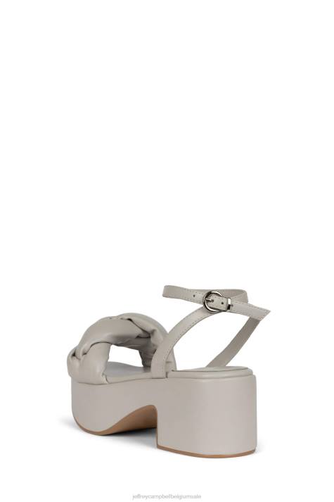vrouwen Jeffrey Campbell gevlochten lichtgrijs V2LZ1197 platform sandaal
