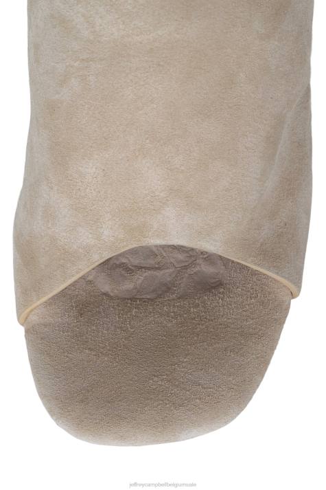 vrouwen Jeffrey Campbell gia-2 beige suède donkerbruin V2LZ1067 platform sandaal