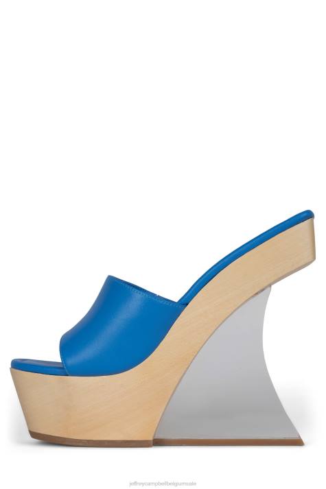 vrouwen Jeffrey Campbell helder blauw V2LZ1061 platform sandaal