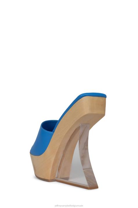 vrouwen Jeffrey Campbell helder blauw V2LZ1061 platform sandaal