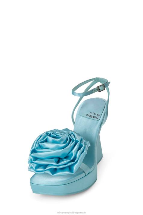 vrouwen Jeffrey Campbell hibiscus hemelsblauw satijn V2LZ938 platform sandaal