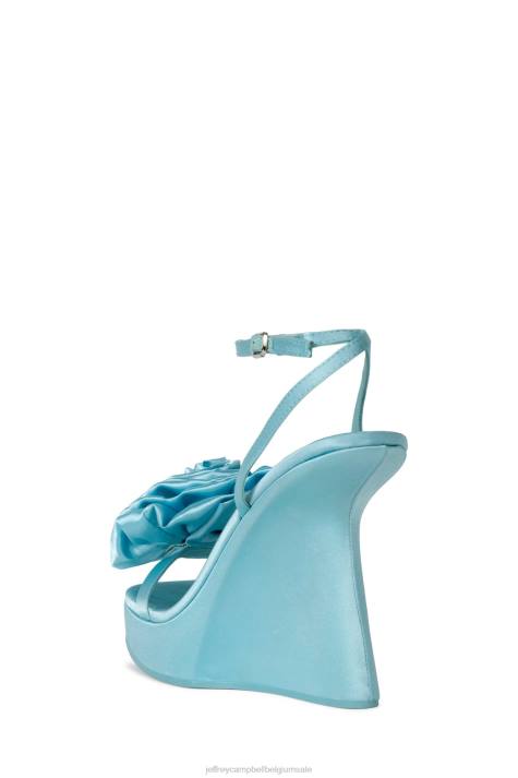 vrouwen Jeffrey Campbell hibiscus hemelsblauw satijn V2LZ938 platform sandaal