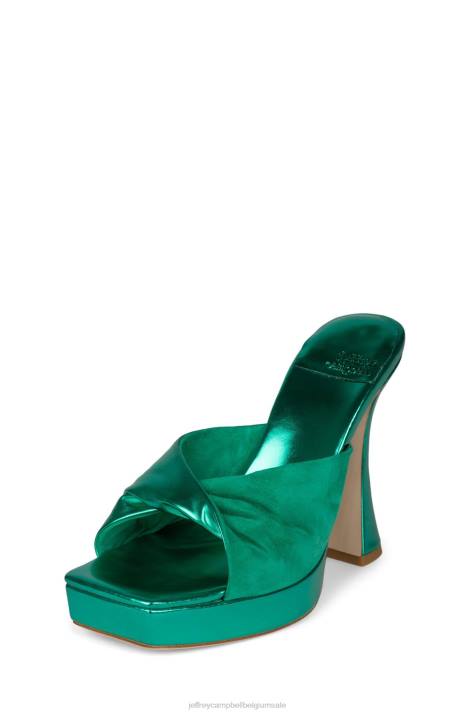 vrouwen Jeffrey Campbell hollyraar groen met groen suède V2LZ1122 platform sandaal