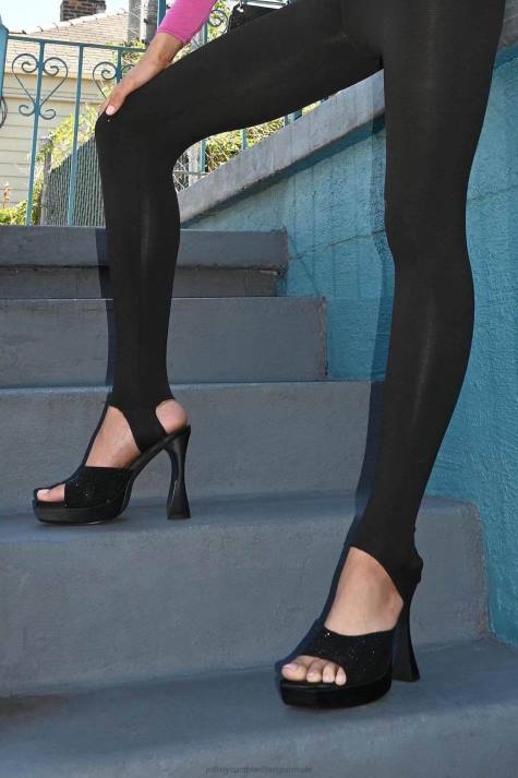 vrouwen Jeffrey Campbell hollywoodj zwart satijn zwart V2LZ1214 platform sandaal