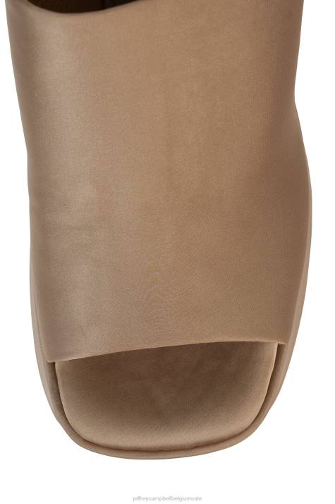 vrouwen Jeffrey Campbell hoog donkerbeige satijn V2LZ1220 platform sandaal