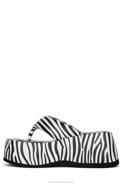 vrouwen Jeffrey Campbell huilebalk zwart witte zebra V2LZ261 platform sandaal