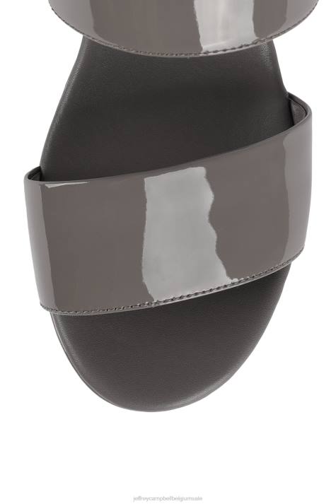 vrouwen Jeffrey Campbell humeurig grijs patent V2LZ1187 platform sandaal