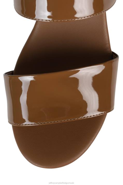 vrouwen Jeffrey Campbell humeurig lichtbruin lakleer V2LZ1077 platform sandaal
