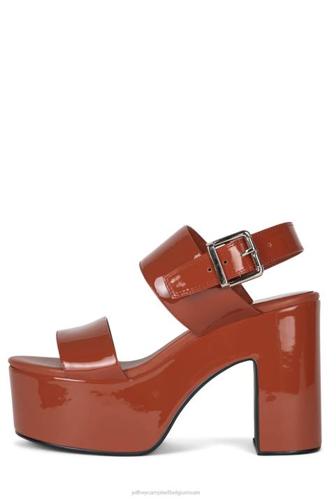 vrouwen Jeffrey Campbell humeurig roest patent V2LZ1075 platform sandaal