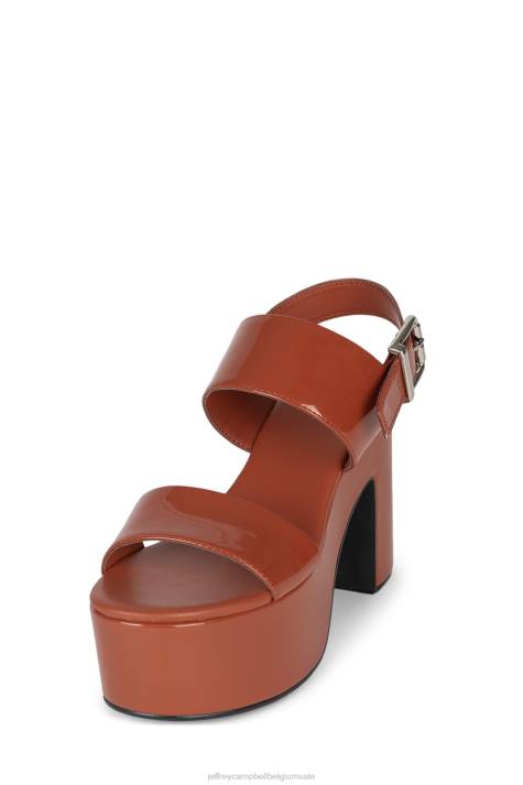 vrouwen Jeffrey Campbell humeurig roest patent V2LZ1075 platform sandaal