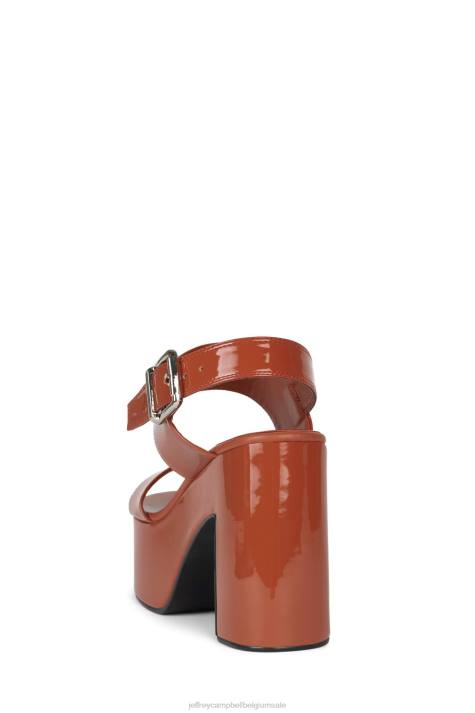 vrouwen Jeffrey Campbell humeurig roest patent V2LZ1075 platform sandaal