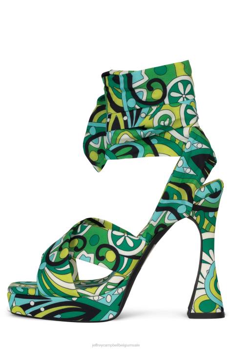 vrouwen Jeffrey Campbell ingewikkeldheid groene multi V2LZ1030 platform sandaal