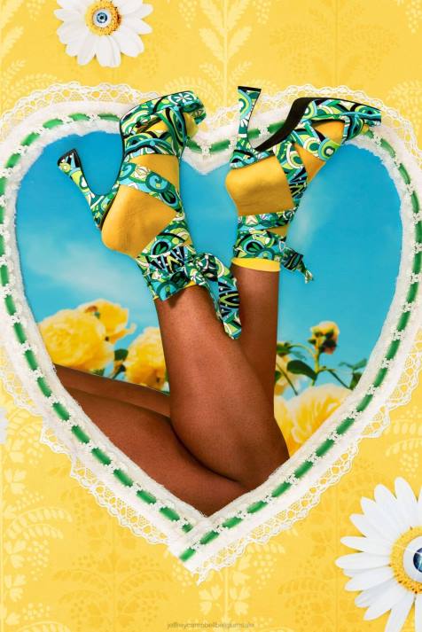 vrouwen Jeffrey Campbell ingewikkeldheid groene multi V2LZ1030 platform sandaal