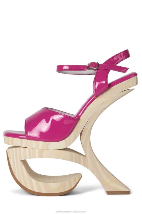vrouwen Jeffrey Campbell intuïtief fuchsia patent V2LZ921 platform sandaal