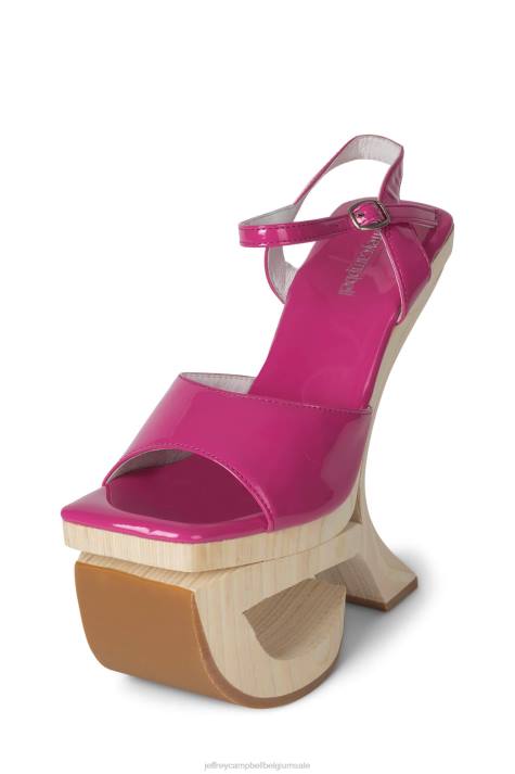 vrouwen Jeffrey Campbell intuïtief fuchsia patent V2LZ921 platform sandaal