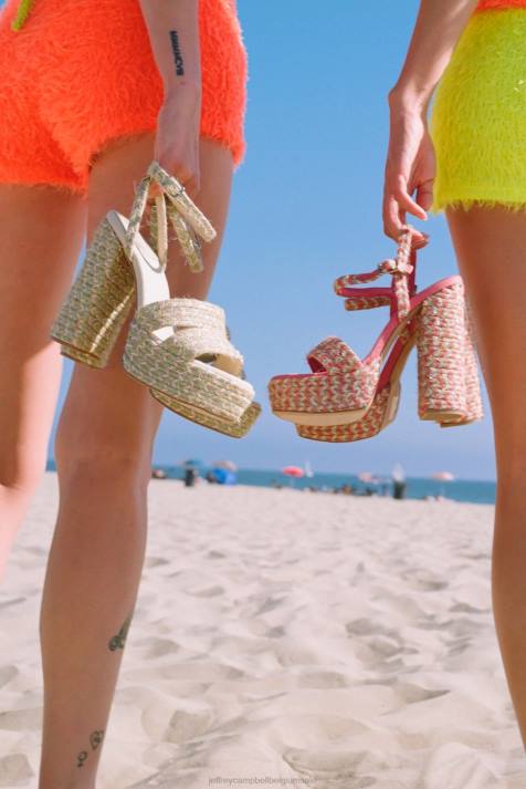 vrouwen Jeffrey Campbell jachtig blauwe multi V2LZ1169 platform sandaal