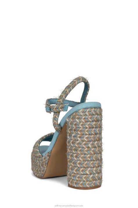 vrouwen Jeffrey Campbell jachtig blauwe multi V2LZ1169 platform sandaal