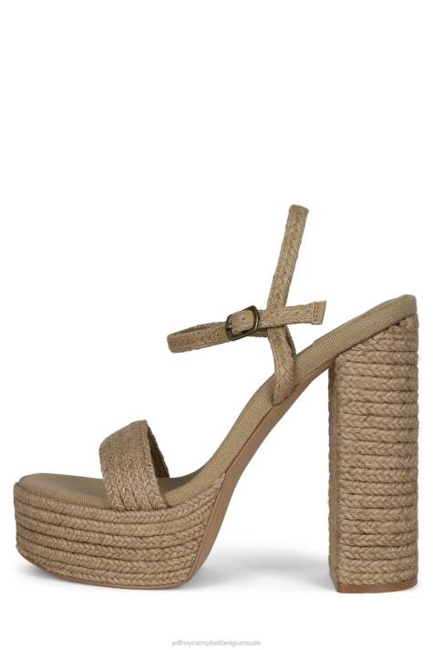 vrouwen Jeffrey Campbell jachtig bruinen V2LZ1171 platform sandaal