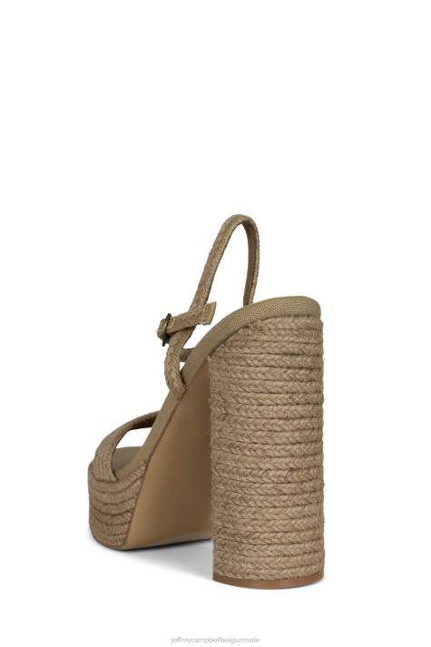 vrouwen Jeffrey Campbell jachtig bruinen V2LZ1171 platform sandaal