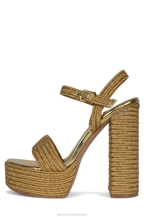 vrouwen Jeffrey Campbell jachtig goud V2LZ1172 platform sandaal