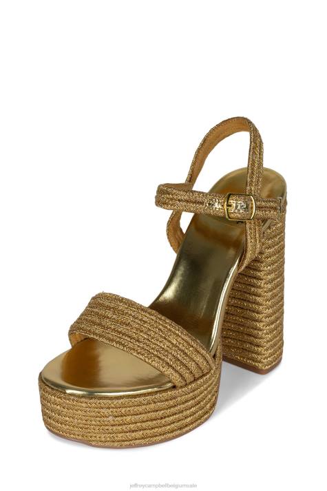 vrouwen Jeffrey Campbell jachtig goud V2LZ1172 platform sandaal