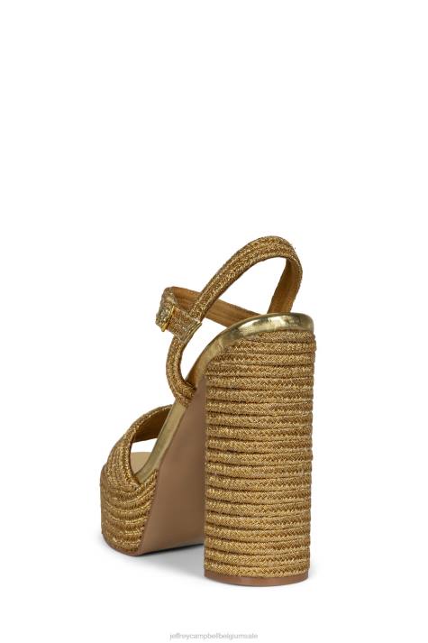 vrouwen Jeffrey Campbell jachtig goud V2LZ1172 platform sandaal