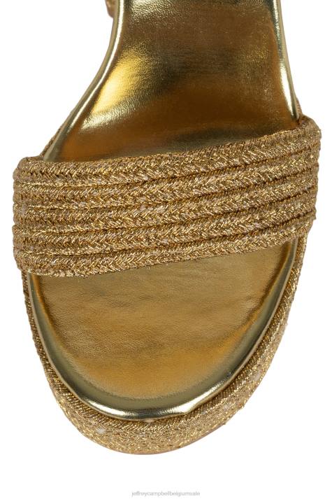 vrouwen Jeffrey Campbell jachtig goud V2LZ1172 platform sandaal