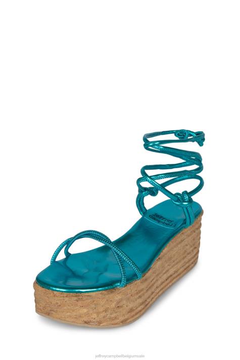 vrouwen Jeffrey Campbell kamille aqua-metallic V2LZ1167 platform sandaal