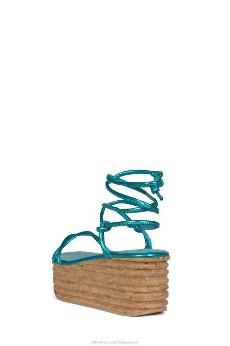 vrouwen Jeffrey Campbell kamille aqua-metallic V2LZ1167 platform sandaal