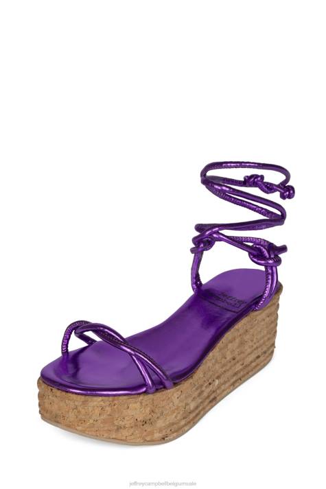 vrouwen Jeffrey Campbell kamille paars metaalachtig V2LZ1168 platform sandaal