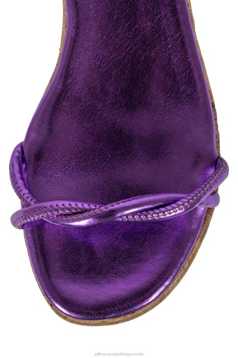 vrouwen Jeffrey Campbell kamille paars metaalachtig V2LZ1168 platform sandaal